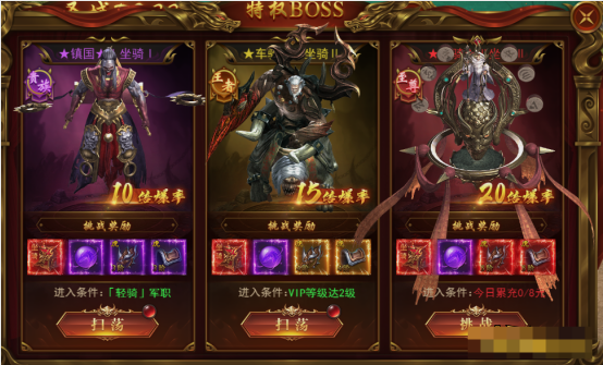 《霸者天下》特權BOSS