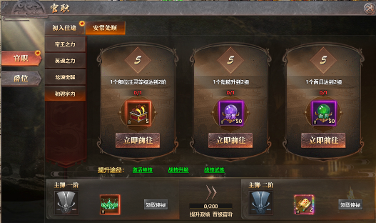 《千军纵横》官职系统