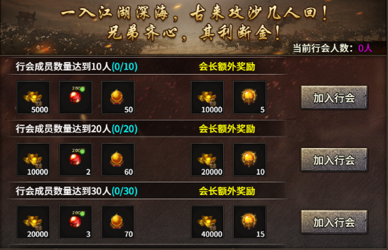 《虎符传奇》行会福利