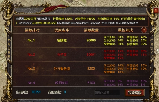 《白蛇传奇》沙捐玩法攻略