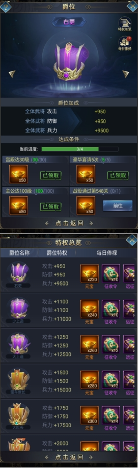 《远征三国》爵位