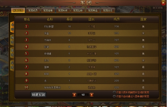 《极品三国志》军团